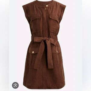 Jcrew Brown Linen Dress